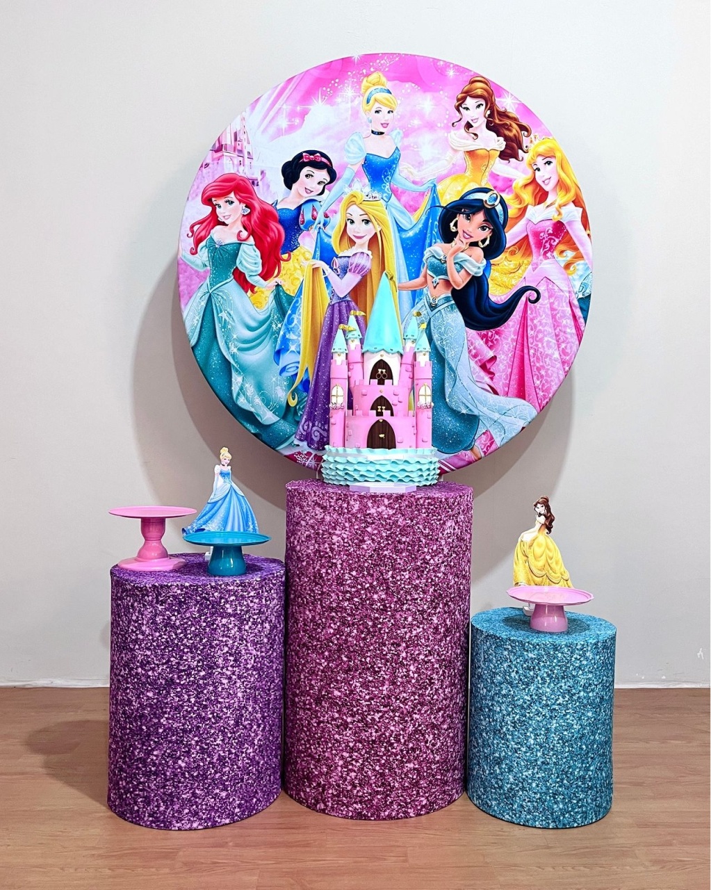 Princesas Disney Glitter - Kit Promocional Prata - FestAí Pegue Monte