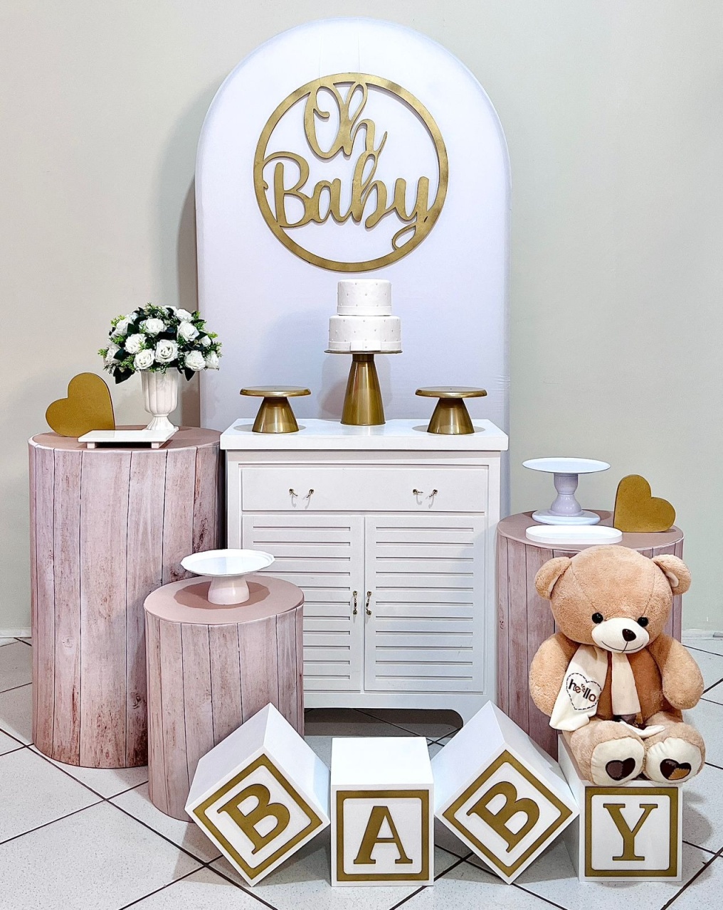 Oh Baby Branco/Madeira - Kit Promocional Ouro C/Romano  - FestAí Pegue Monte