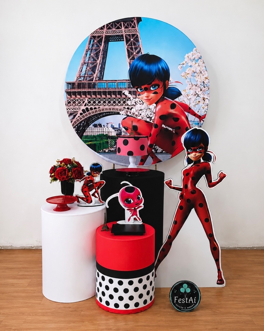 Ladybug - Kit Promocional Prata - FestAí Pegue Monte