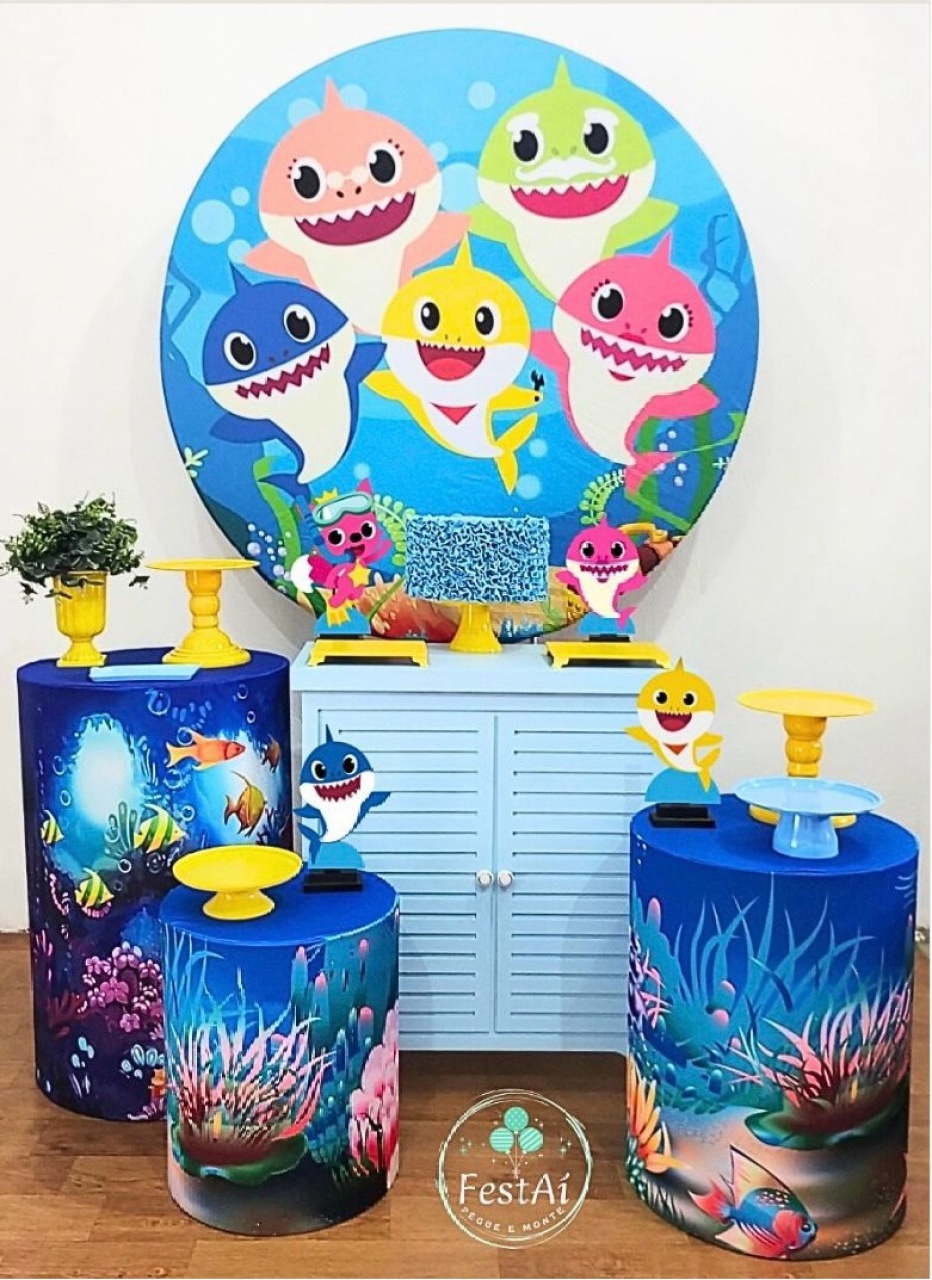 Baby Shark - Kit Promocional Ouro - FestAí Pegue Monte