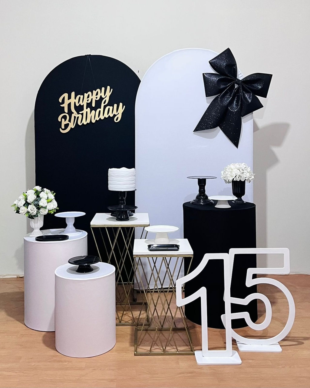 15 Anos Laço Preto E Branco - Comp. Romano Duplo - FestAí Pegue Monte