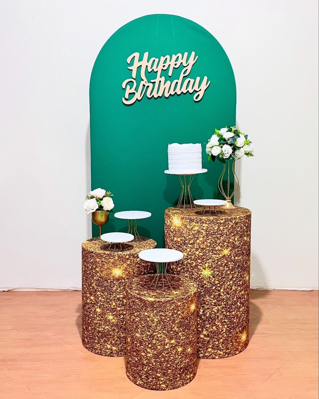 Kit Happy Bday - Verde E Dourado - FestAí Pegue Monte