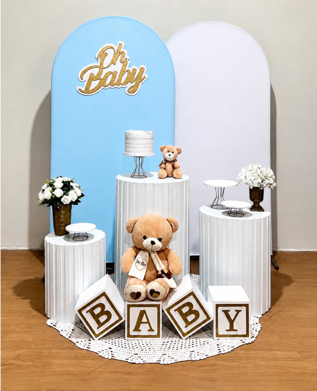 Oh Baby Branco E Azul - Comp. Cilindros Ripados - FestAí Pegue Monte