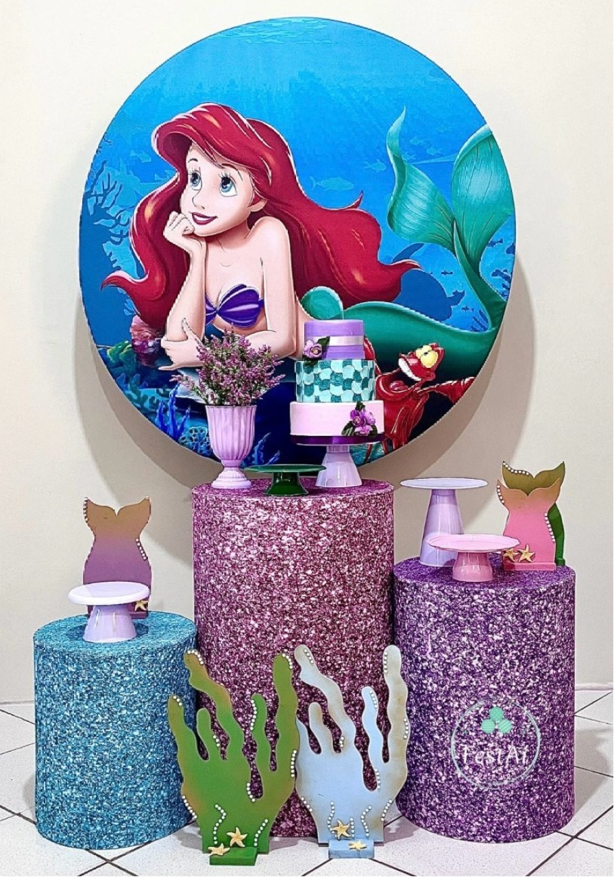 Ariel A Pequena Sereia - Kit Promocional Prata - FestAí Pegue Monte
