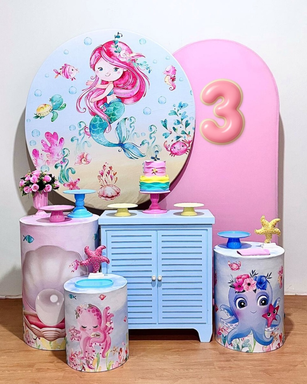 Sereia Aquarelada - Kit Promocional Diamante - FestAí Pegue Monte