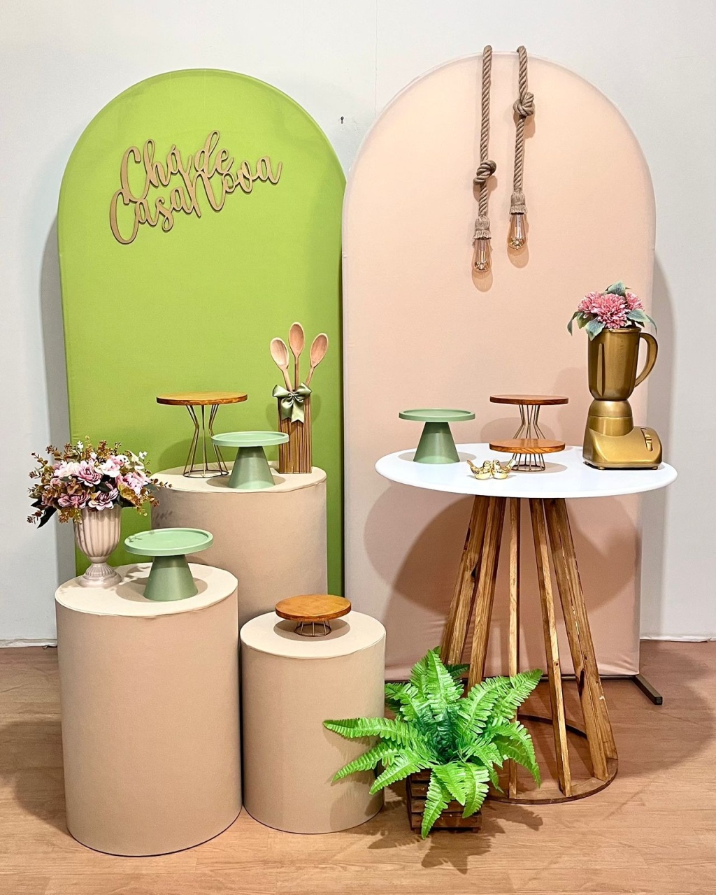 Cha de Casa Nova - Comp. Bege E  Verde - FestAí Pegue Monte
