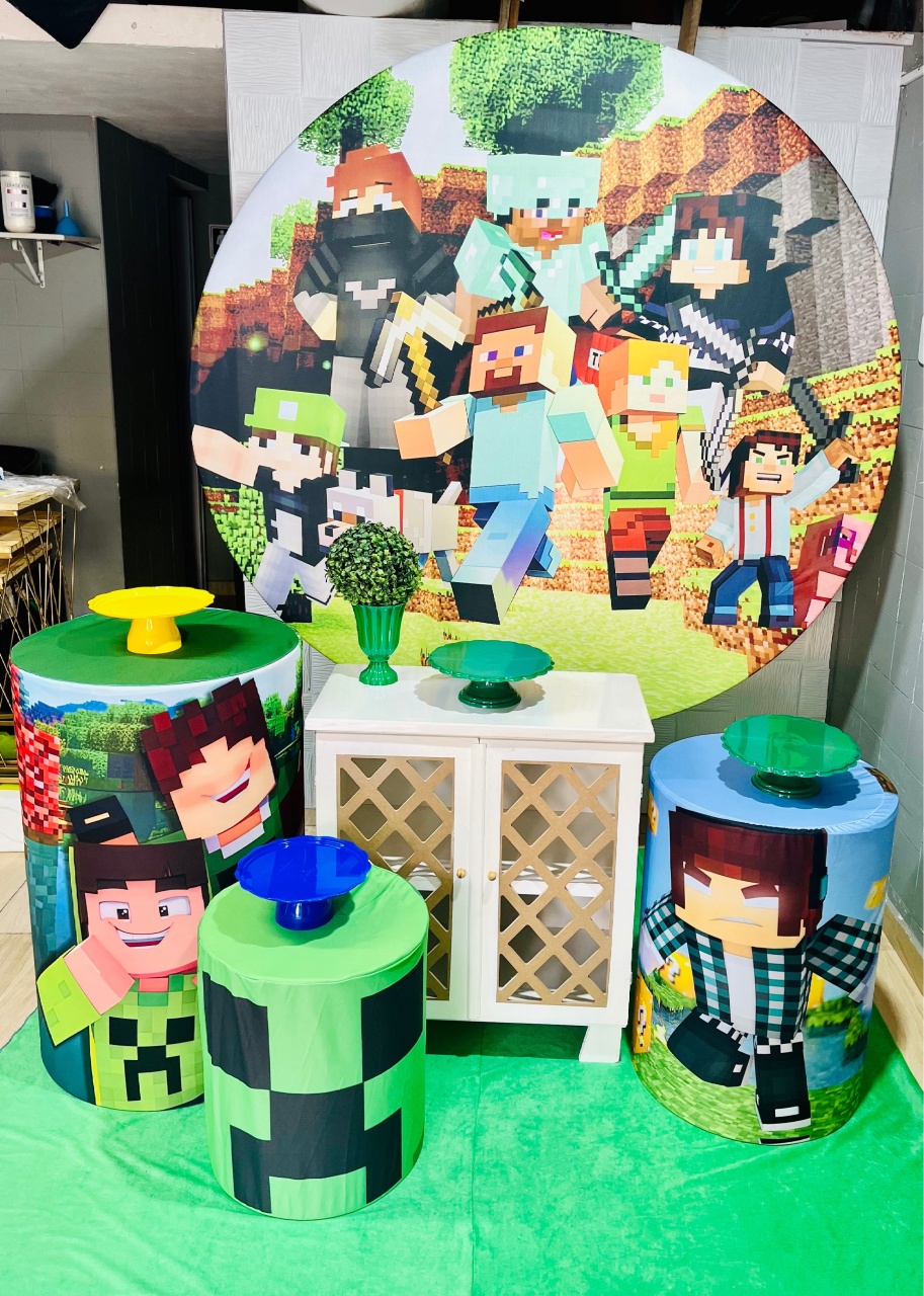 Kit Minecraft (Prata)  - Tania Decorações 
