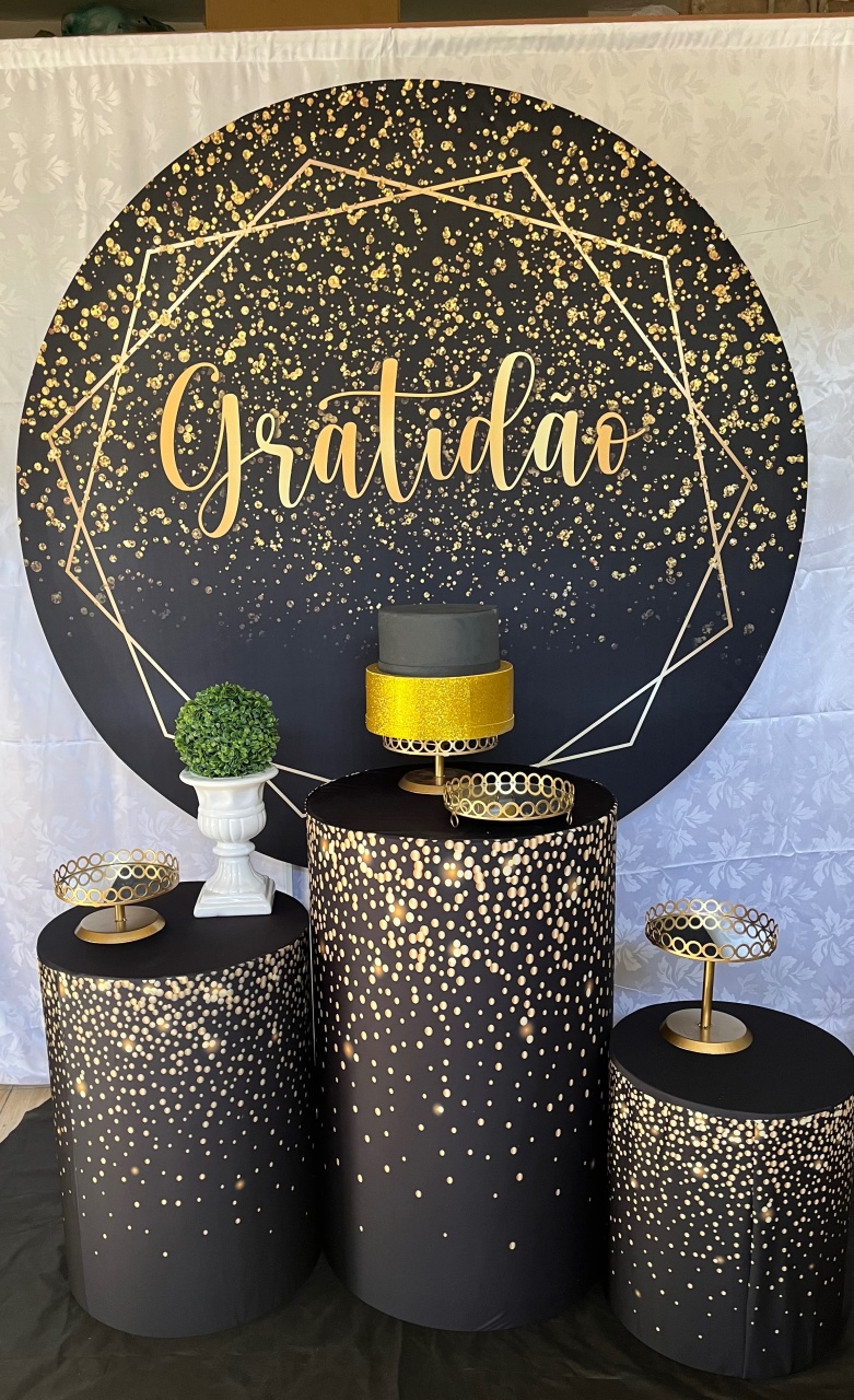 Kit Gratidão Preto /Dourado - Tania Decorações 