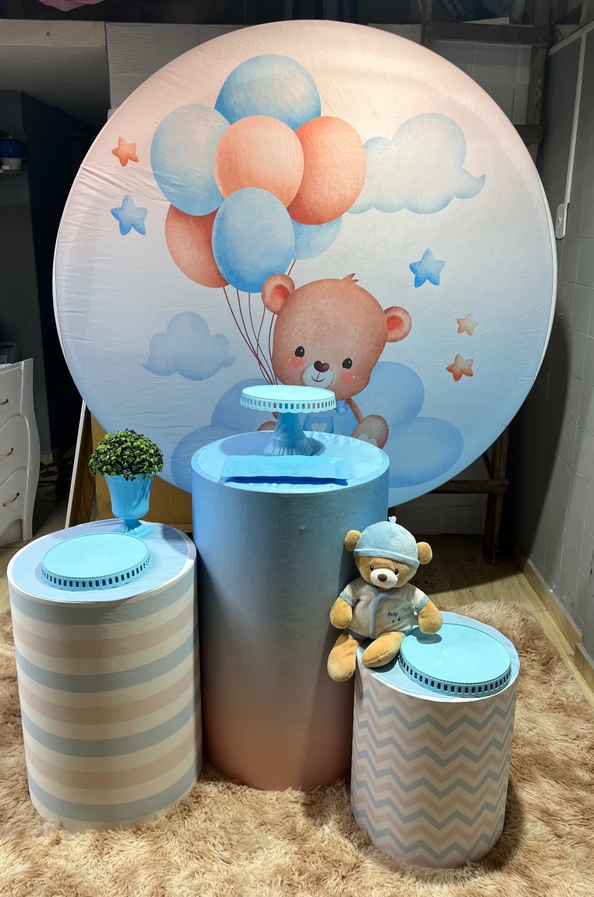 Kit Cha de Bb Urso Baloes (Bronze) - Tania Decorações 