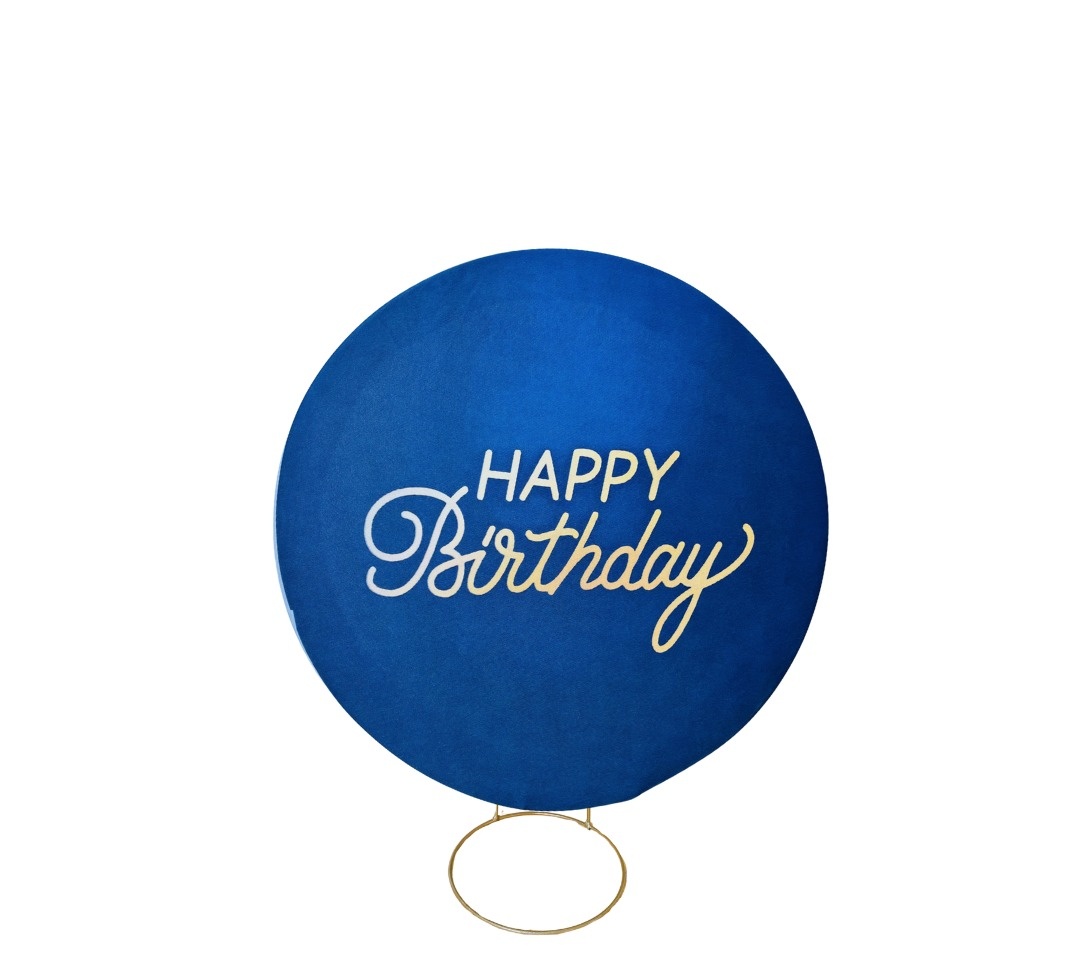 Mini Painel 50Cm (Happy Birthday)(Azul E Dourado)(Adulto) - cricrilocacoes
