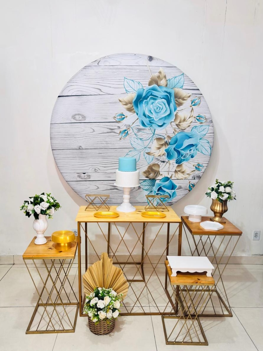 Floral Azul Turquesa (Composição 052)(Casamento/Noivado)(Mulher/Feminino) - cricrilocacoes