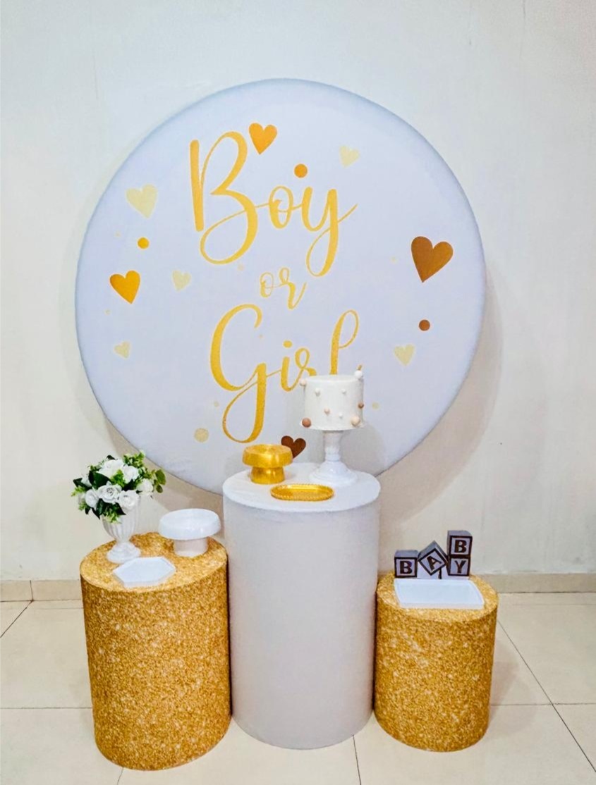 Cha Revelacao - Branco E Dourado (Kit Ouro)(Urso) - cricrilocacoes