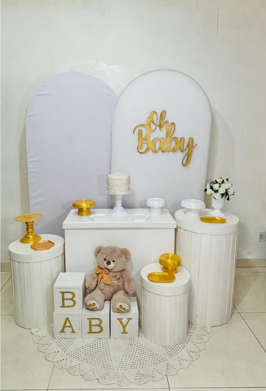 Branco E Dourado (Composicao 026)(Cha de Bebe/Revelacao)(Ripado) - cricrilocacoes