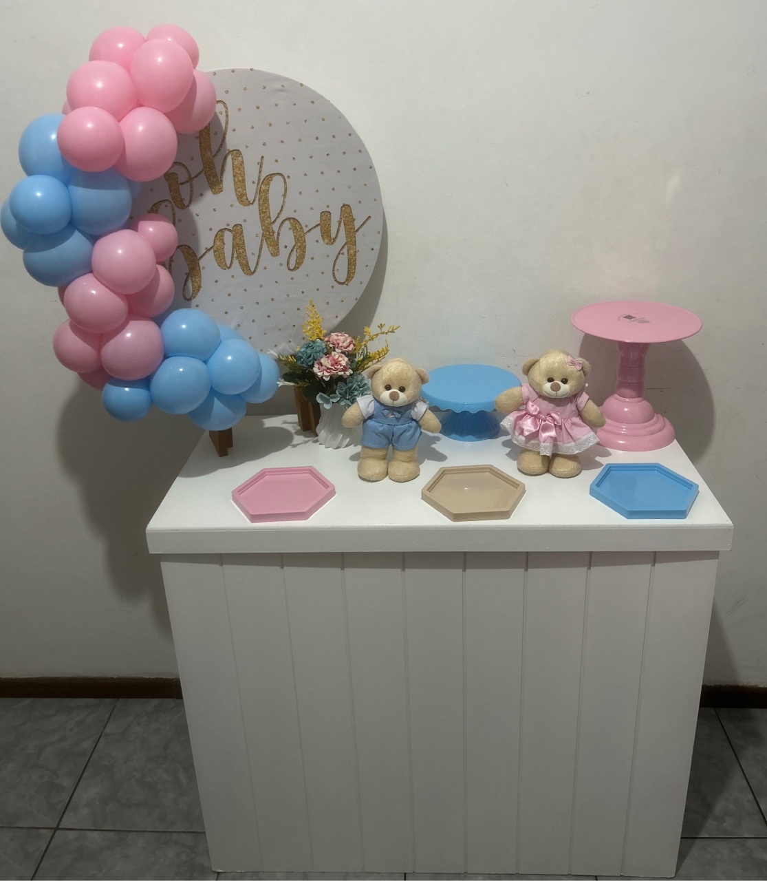 Mini Kit  Chá Revelação Azul/Rosa - Élida Pegue e Monte 