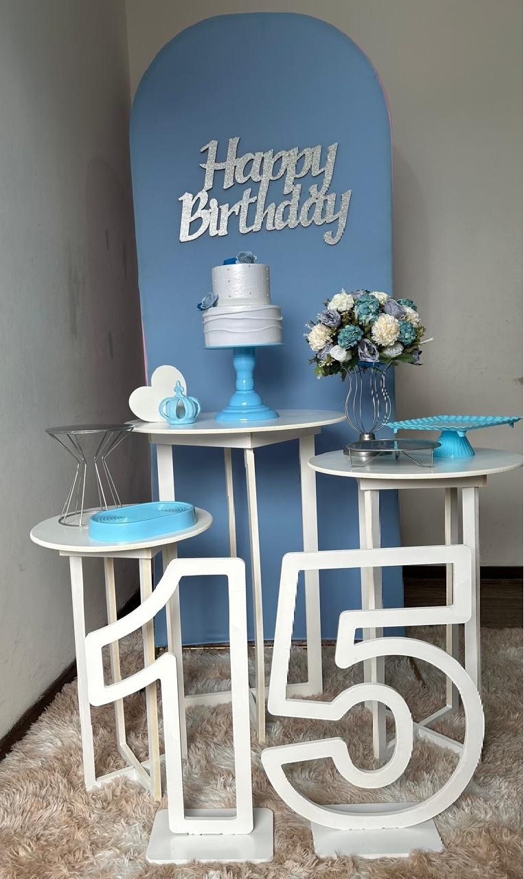 Kit Bronze 15 Anos Azul Com Prata - Élida Pegue e Monte 