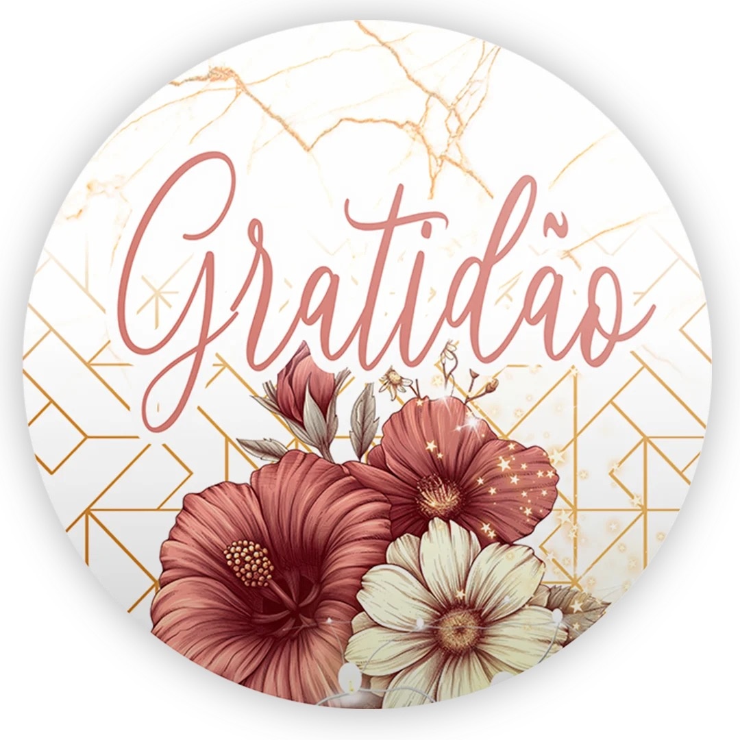 Painel Gratidão Floral 50Cm  - Élida Pegue e Monte 