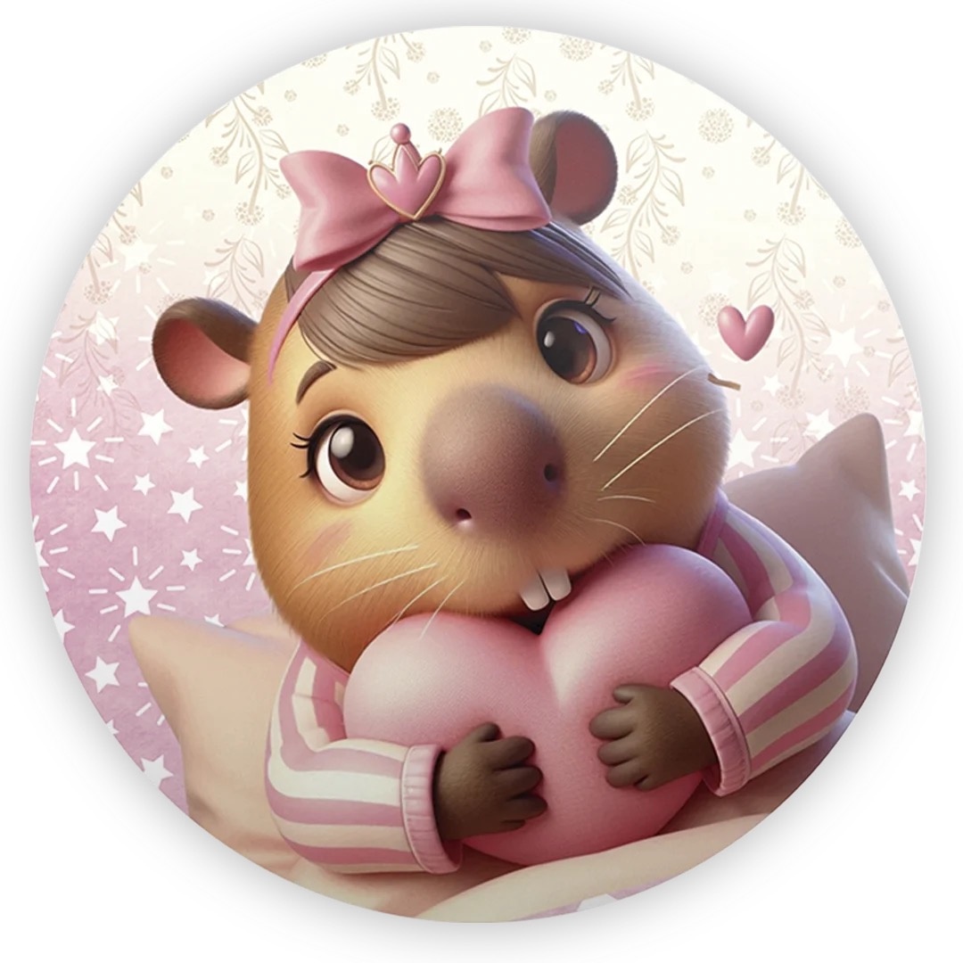 Painel Capivara Rosa 50Cm      - Élida Pegue e Monte 