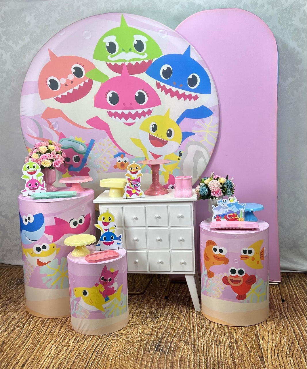 Kit Ouro Baby Shark Menina - Élida Pegue e Monte 