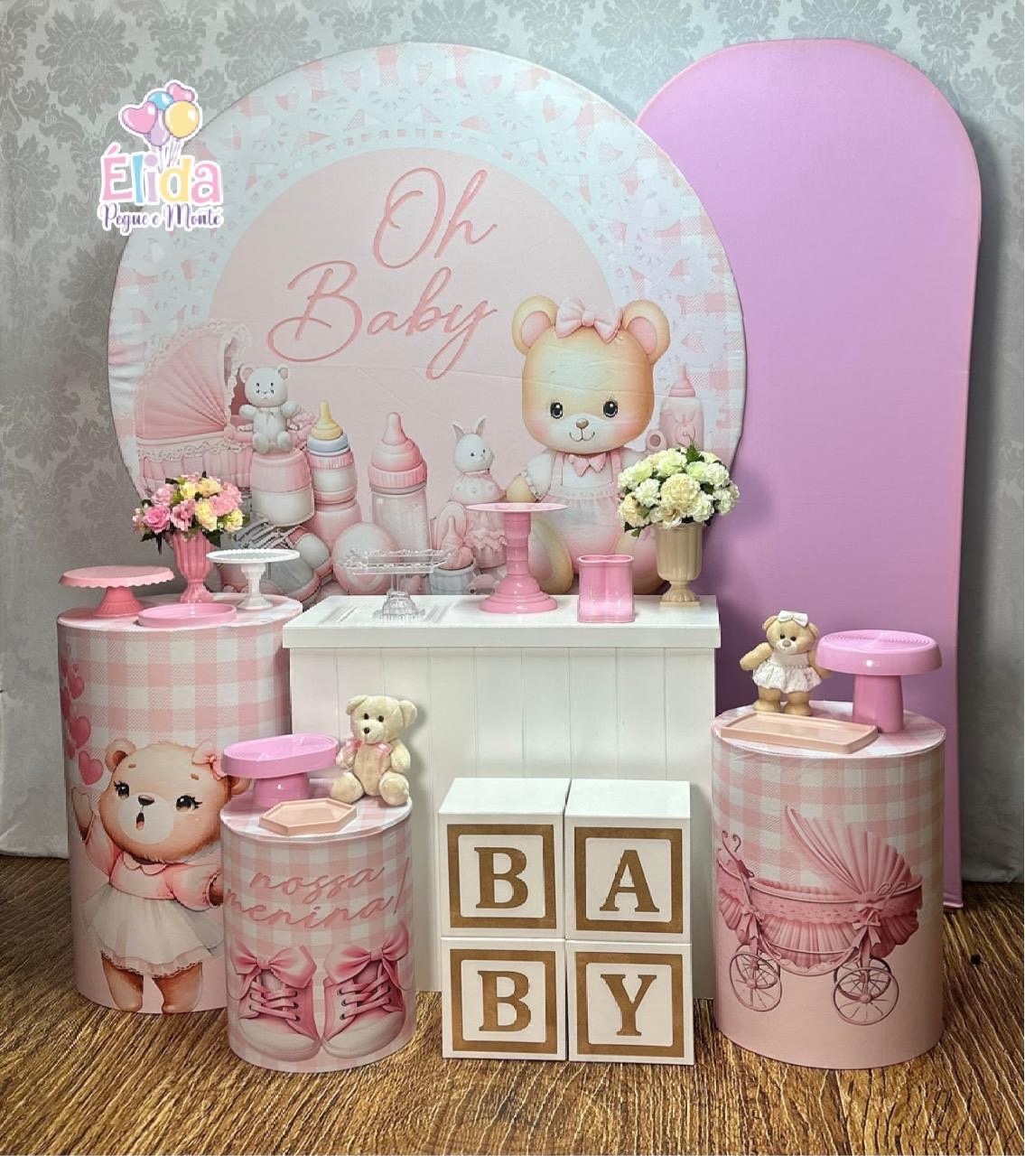 Kit Ouro Chá de Bebê Menina - Élida Pegue e Monte 