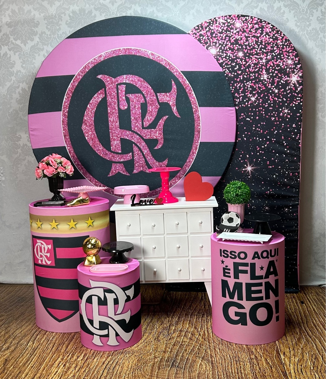 Kit Ouro Flamengo Rosa - Élida Pegue e Monte 