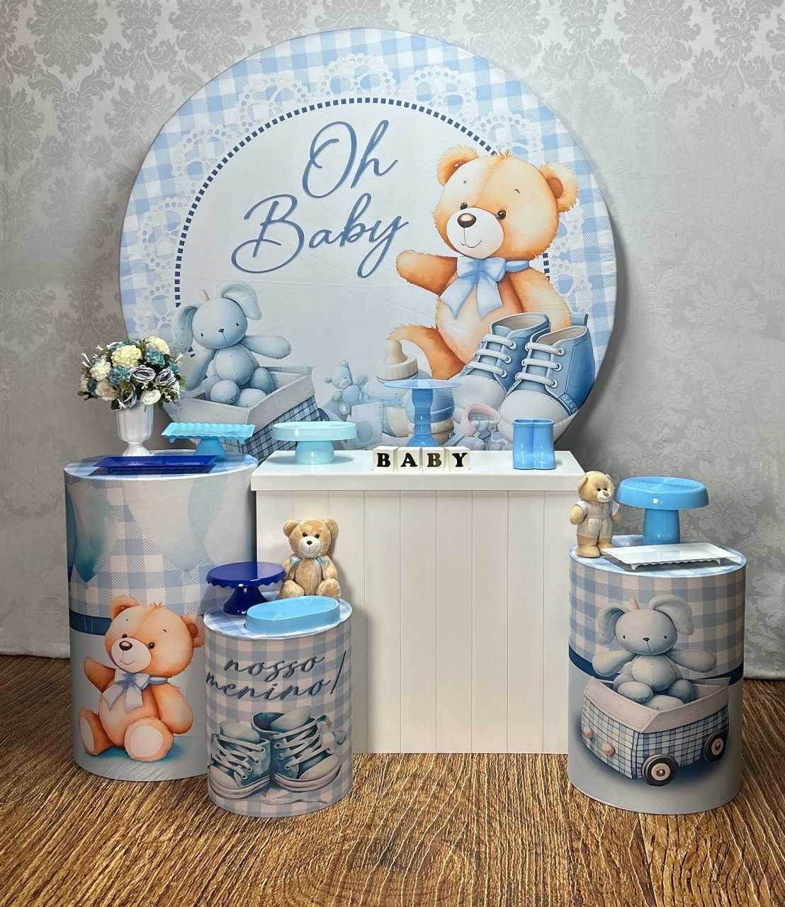 Kit Prata Chá de Bebê Menino - Élida Pegue e Monte 