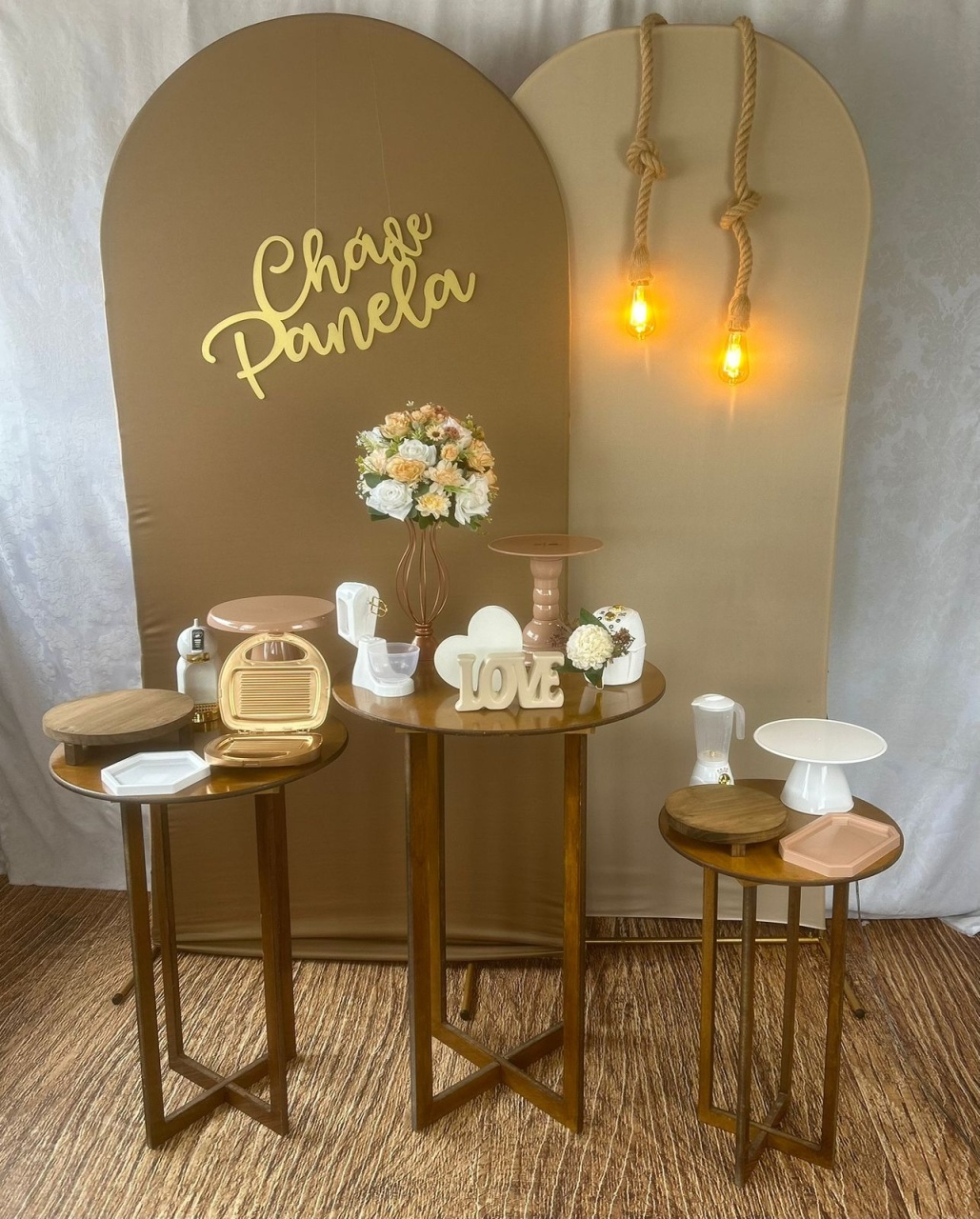 Kit Ouro Chá de Panela  Marrom Rústico  - Élida Pegue e Monte 