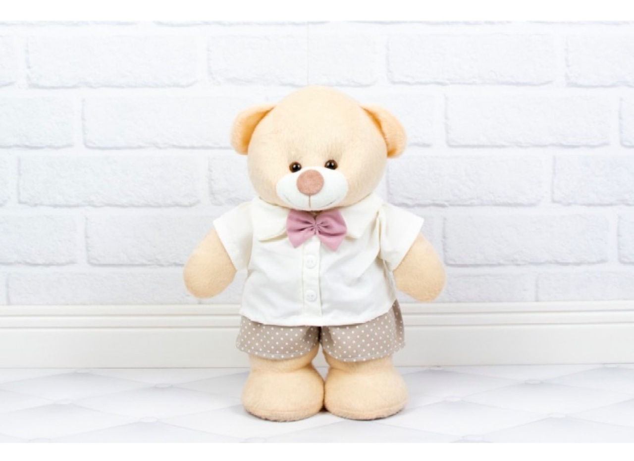 Pelúcia Urso Em Pé 30Cm Menino Nude /Rosa - Élida Pegue e Monte 