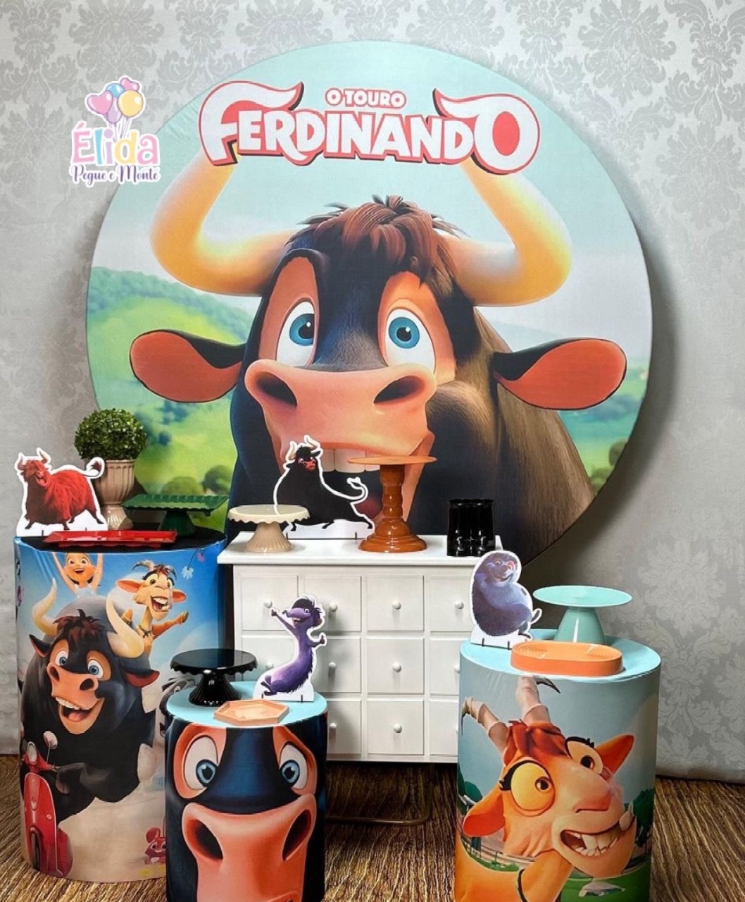 Kit Prata Touro Ferdinando - Élida Pegue e Monte 