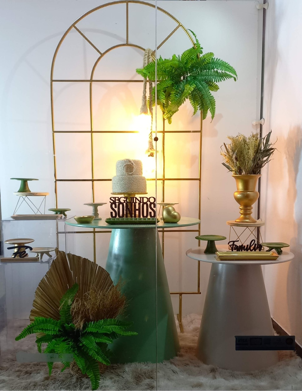 Portal Verde Com Dourado  - Decorar  Festas e Locacoes