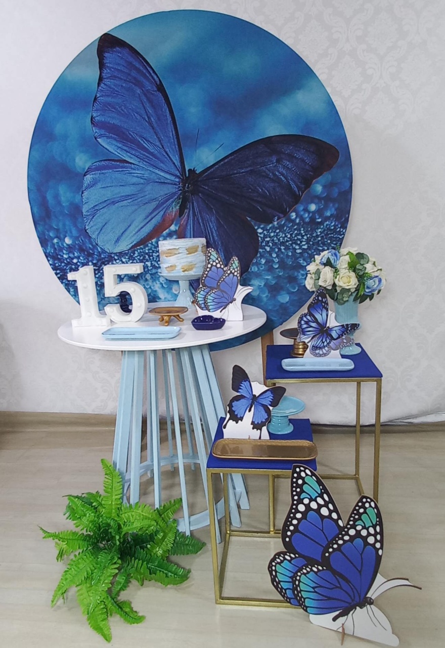 Borboleta Azul1 Amor  - Decorar  Festas e Locacoes