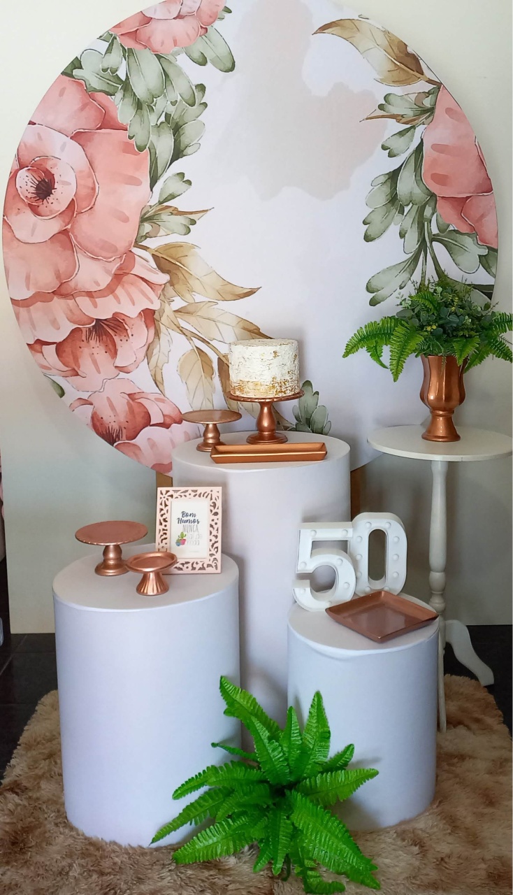 Floral Rose Gold Carinho  - Decorar  Festas e Locacoes