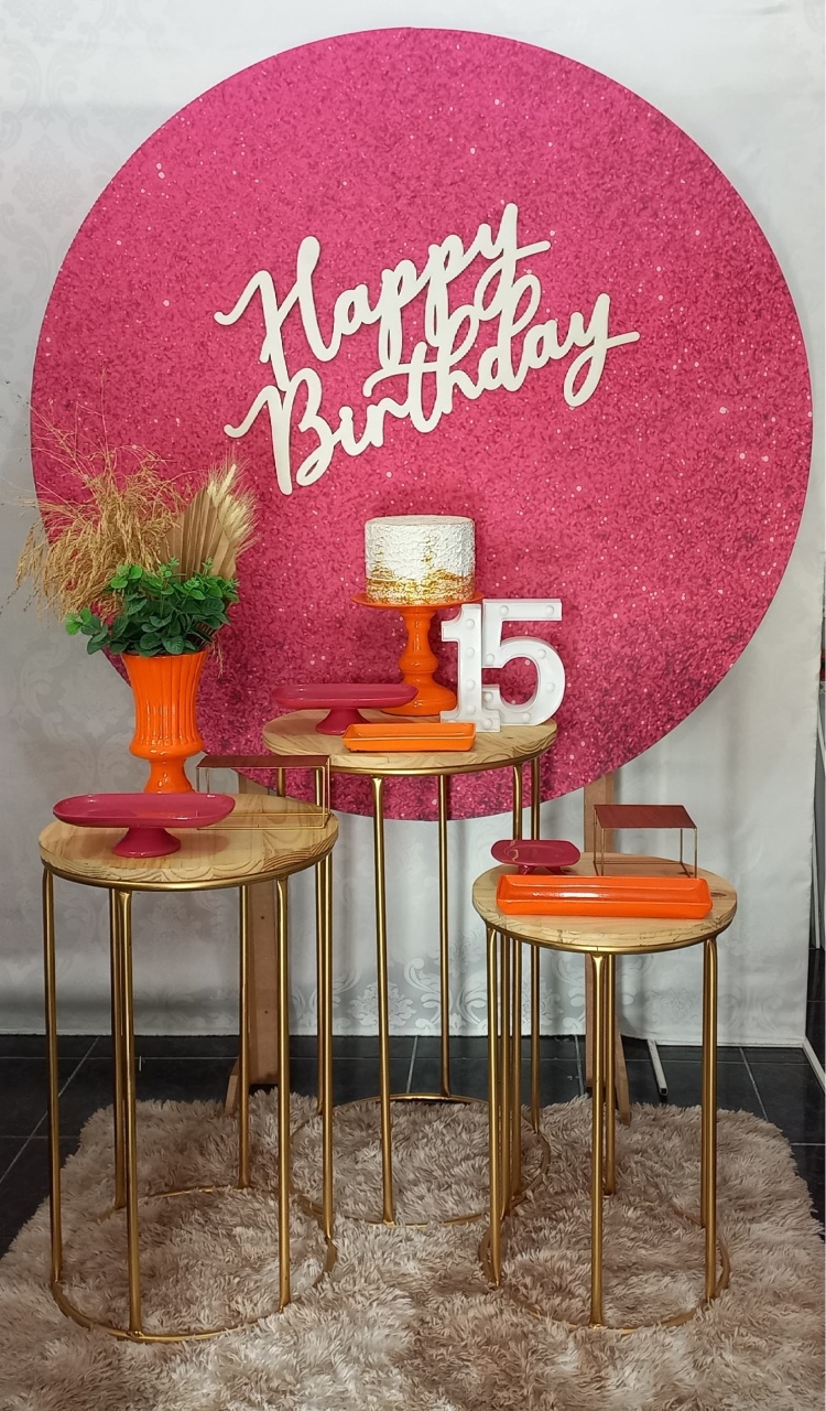 Glitter Pink Carinho  - Decorar  Festas e Locacoes