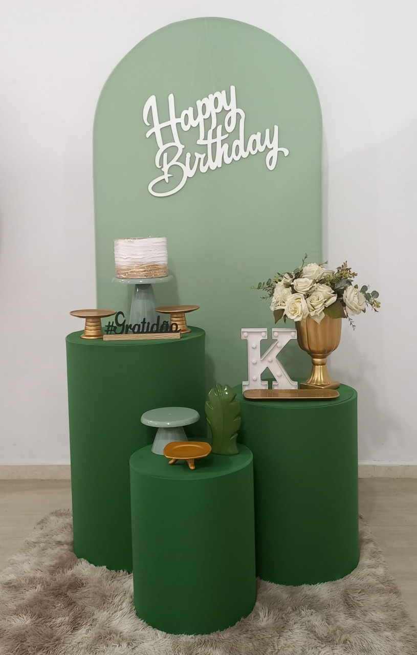 Romano Verde Menta Com Dourado  - Decorar  Festas e Locacoes