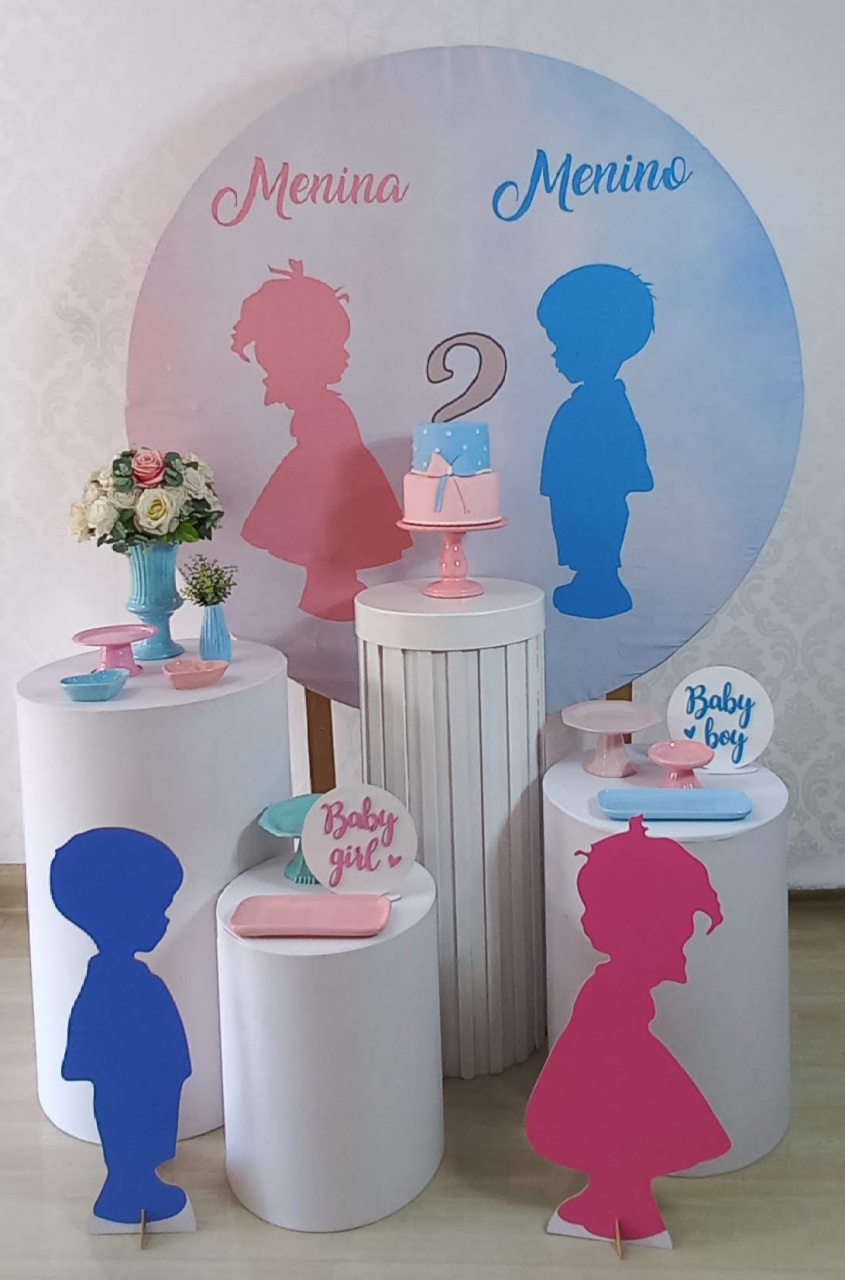 Cha Rev. Azul Com Rosa Amor - Decorar  Festas e Locacoes