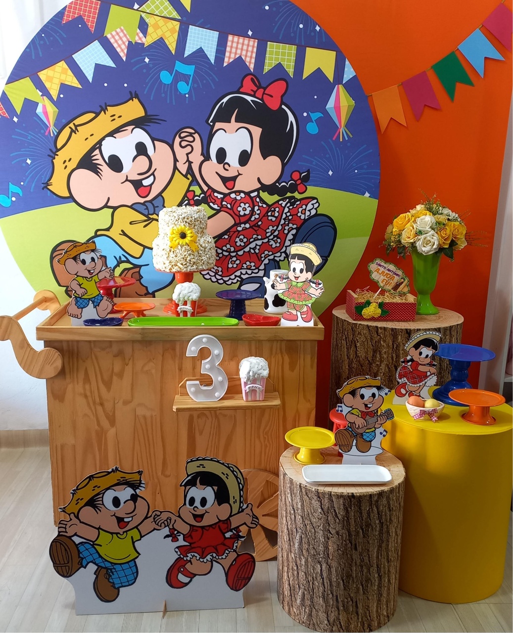 Chico Bento E Rosinha Com Pocktcar - Decorar  Festas e Locacoes