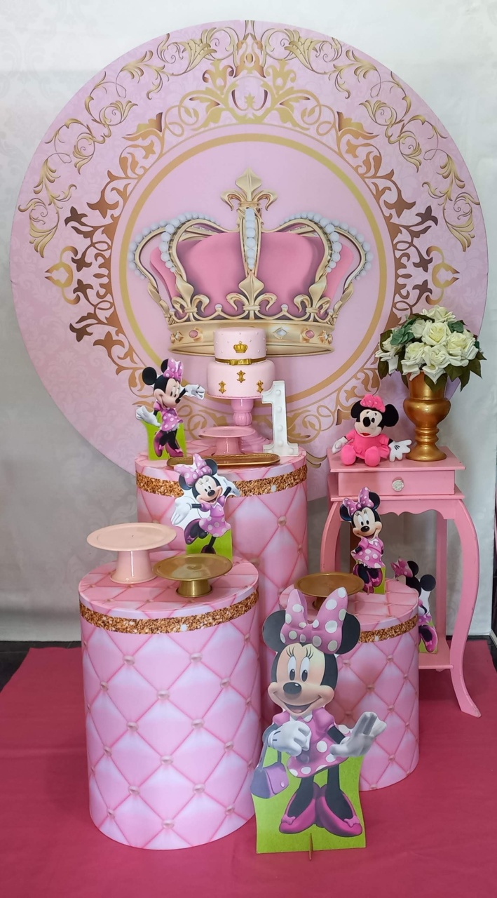 Minnie Rosa Realeza - Decorar  Festas e Locacoes