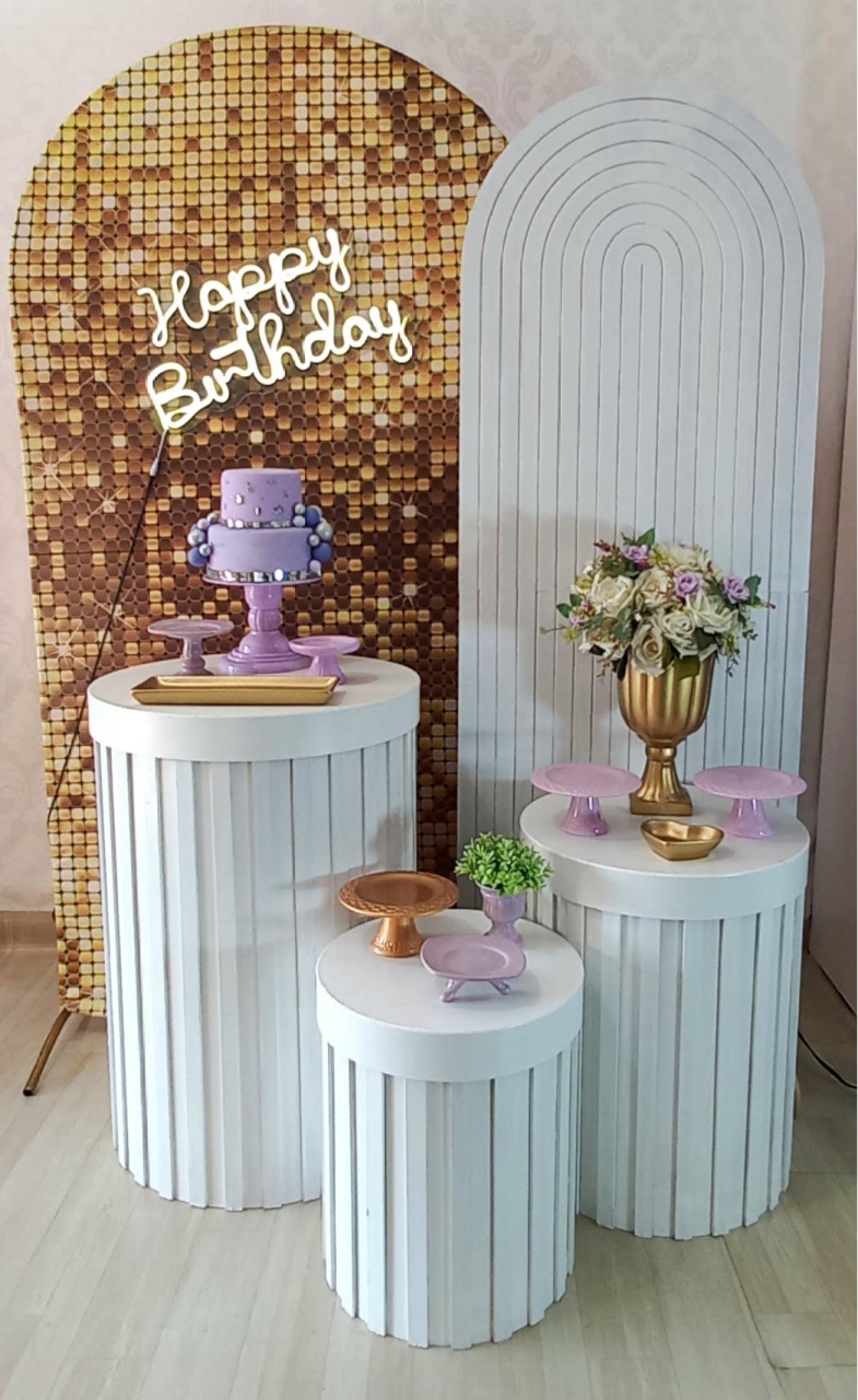 Shimmer Dourado Com Lilas  - Decorar  Festas e Locacoes