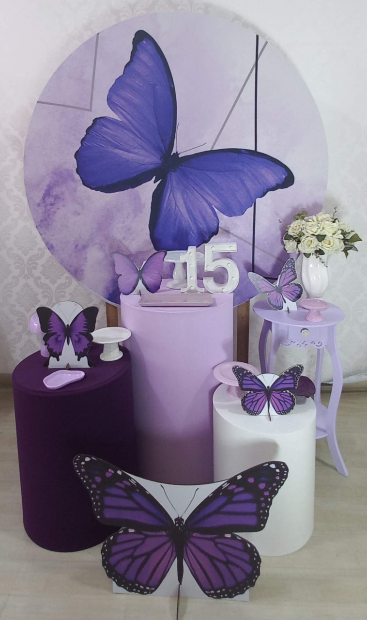 Borboleta Lilas Carinho  - Decorar  Festas e Locacoes