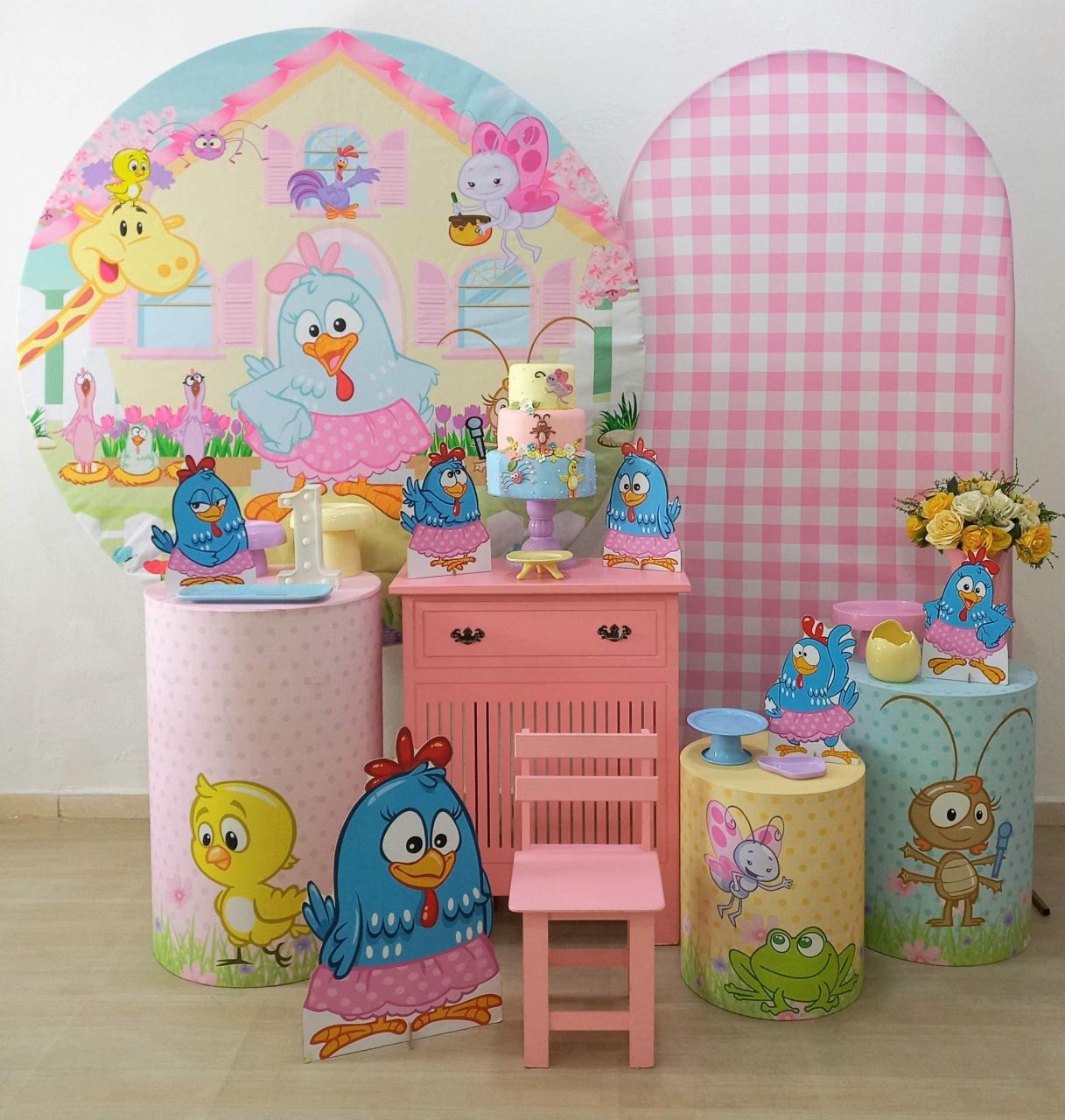 Galinha Pintadinha Rosa 2 - Decorar  Festas e Locacoes