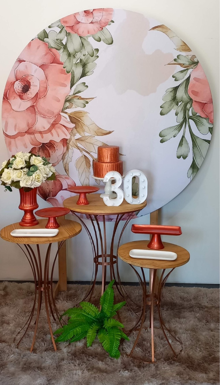 Floral Rose Gold2 Carinho  - Decorar  Festas e Locacoes