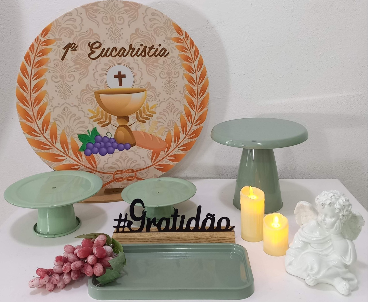 Mini Kit Eucaristia Verde  - Decorar  Festas e Locacoes