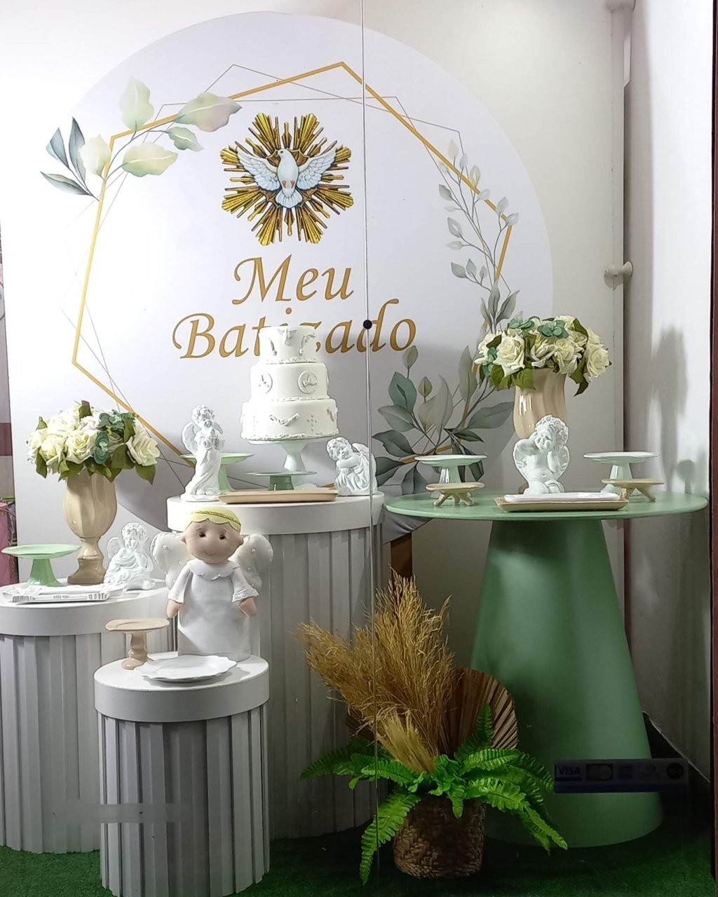 Batizado Verde Branco  - Decorar  Festas e Locacoes