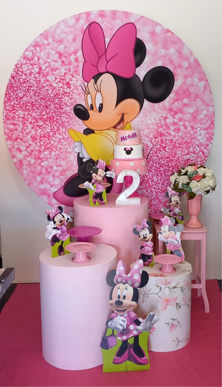 Minnie Rosa1 Carinho  - Decorar  Festas e Locacoes