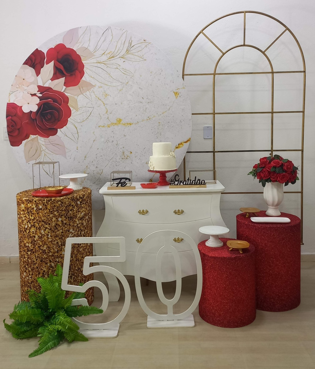 Floral Vermelho 2 - Decorar  Festas e Locacoes