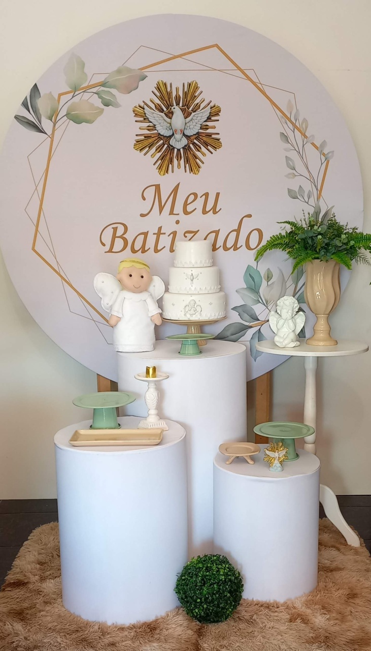 Batizado Verde Com Nude Carinho  - Decorar  Festas e Locacoes