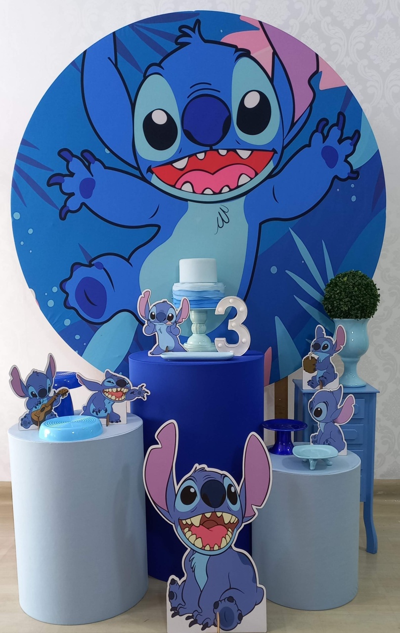 Stich Azul Carinho  - Decorar  Festas e Locacoes