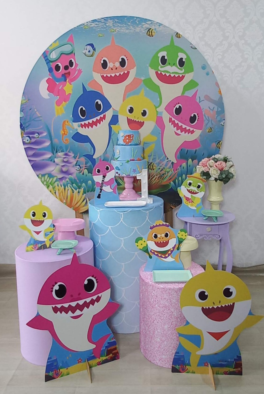 Baby Shark Rosa Carinho  - Decorar  Festas e Locacoes
