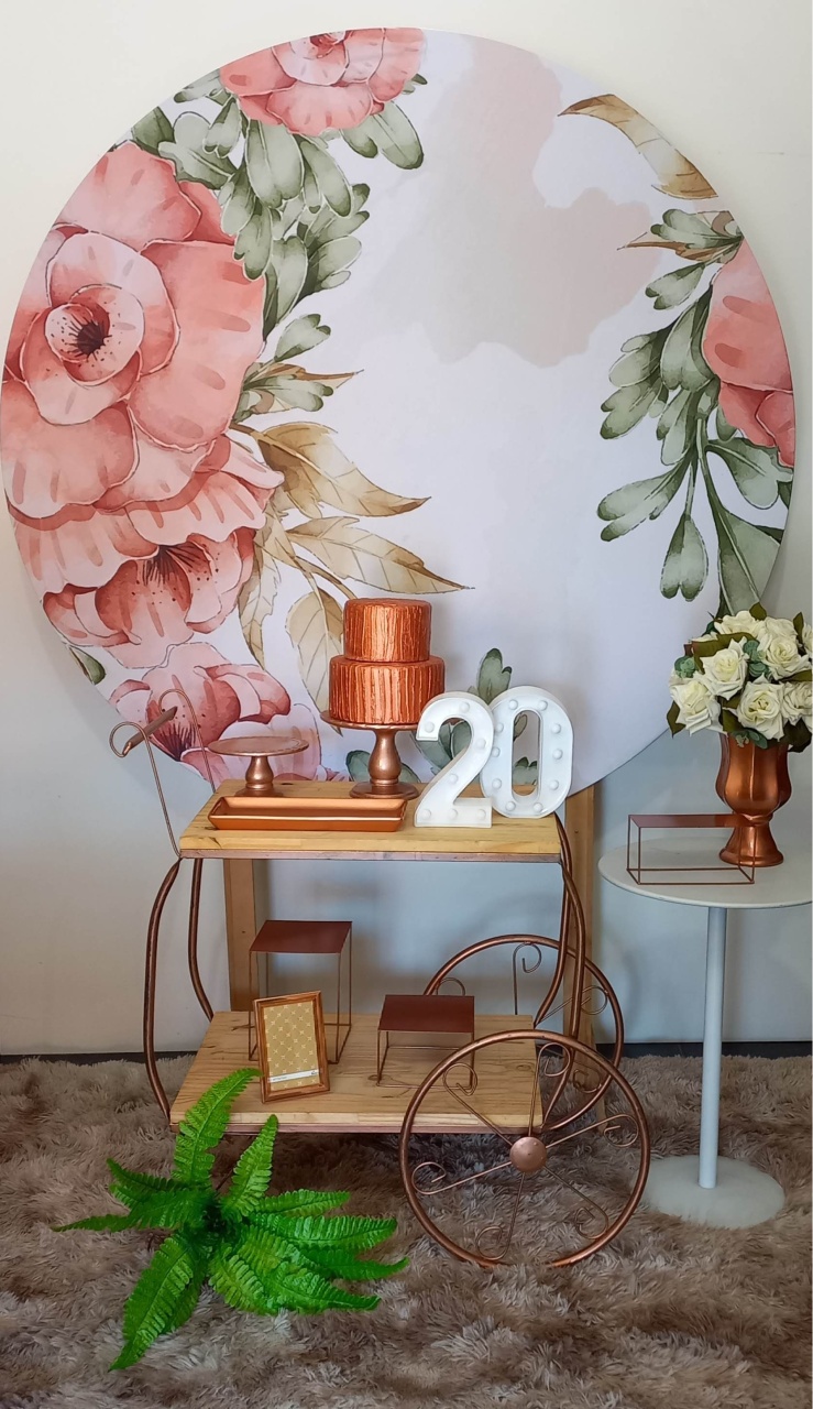 Floral Rose Gold3 Carinho  - Decorar  Festas e Locacoes