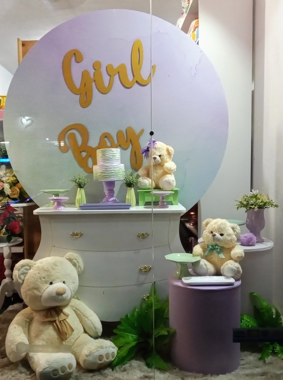Cha Rev. Lilas Com Verde Amor - Decorar  Festas e Locacoes