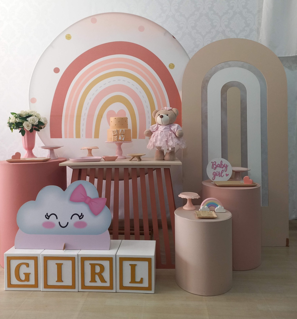 Cha de Bb Arco Iris Boho - Decorar  Festas e Locacoes